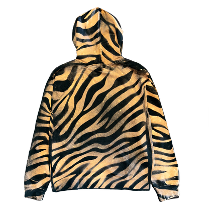 Bleached tiger print hoodie