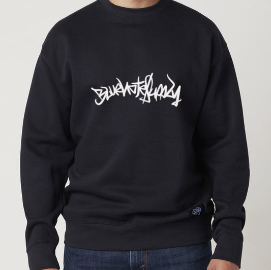 BNS tag lettering graphic crewneck