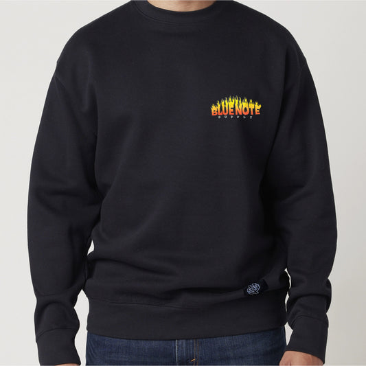 Blue note flame crewneck